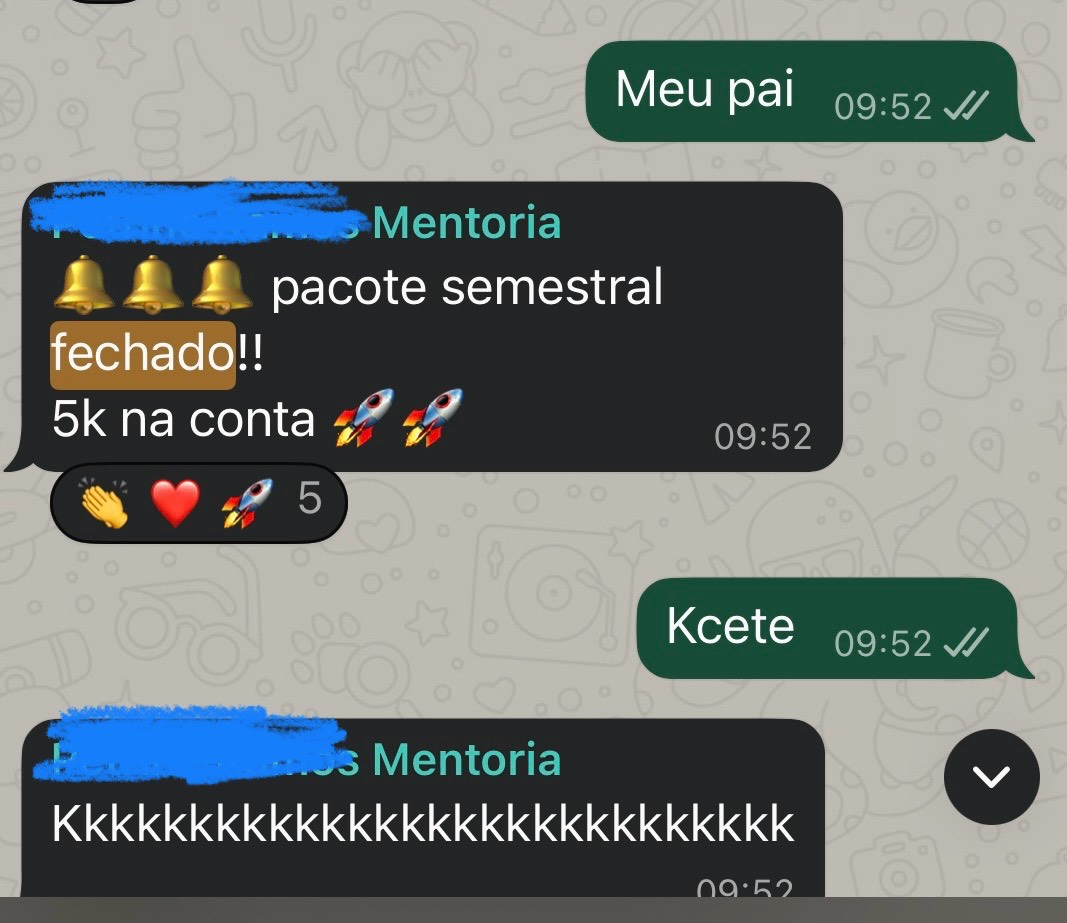 Print de aluno comemorando resultados 4